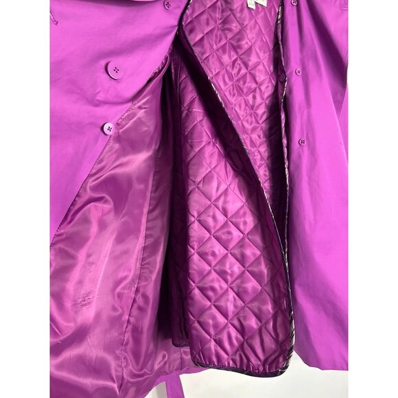 London Fog Women's Heritage Trench Coat w/ Hood & Liner in Purple - Sz S - Picture 7 of 12